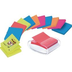 NGK set dispenser z-notes post-it 76x76mm bianco 12 x z-notes baok e bora bora neon