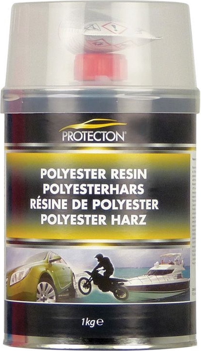 Resina poliestere protettiva - per riparare e chiudere fori - applicabile su acciaio, alluminio, legno, cemento e poliestere - elastica e resistente agli agenti chimici - ottima adesione - con tubetto di induritore - 1kg