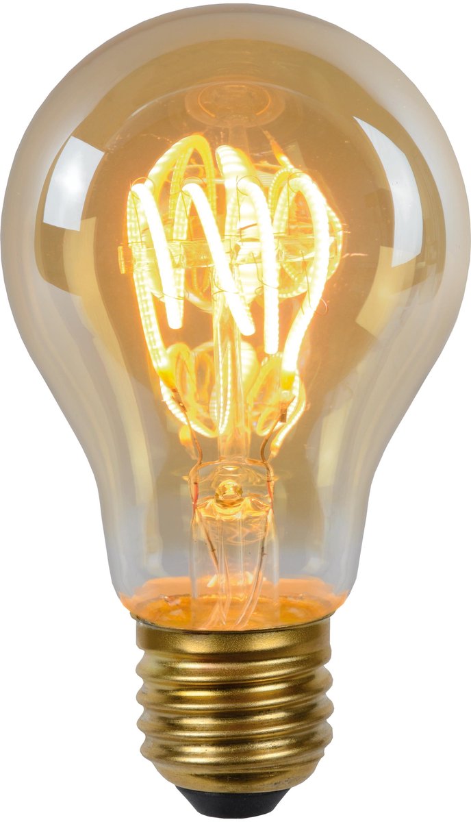 Lucide a60 - filament lamp - ø 6 cm - led 3 stepdim (memory) - e27 - 1x4,9w 2200k - amber