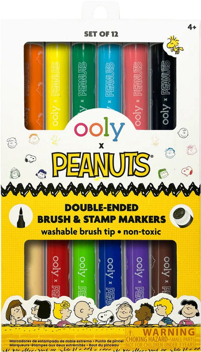 Ooly - x cacahuetes - marcadores y sellos de doble cara de snoopy - 12 piezas
