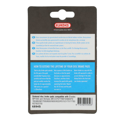 Schijfremblokset Elvedes Shimano BR-M666, M785, M985, M988, R785, RS785 - gesinterd (1 paar)