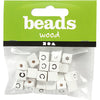 Cuentas con letras Creativ Company, c, medidas 8x8 mm, medida agujero 3 mm, blanco, 25 unidades 1 caja
