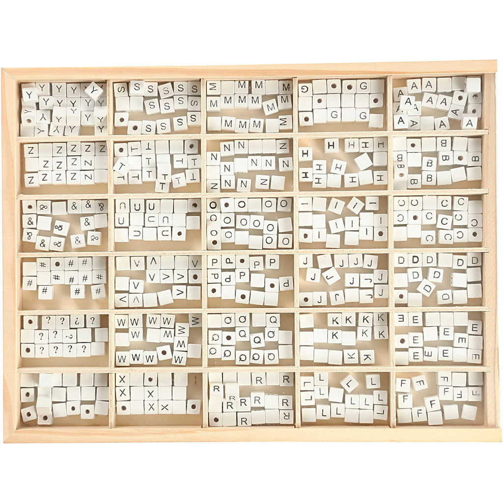 Creativ Company Wooden Letter Beads White A-Z, 750st.