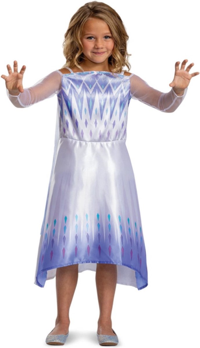 Disfraz Disney - Frozen 2, Reina de las Nieves Elsa Basic Plus, talla M (7-8 años), niña