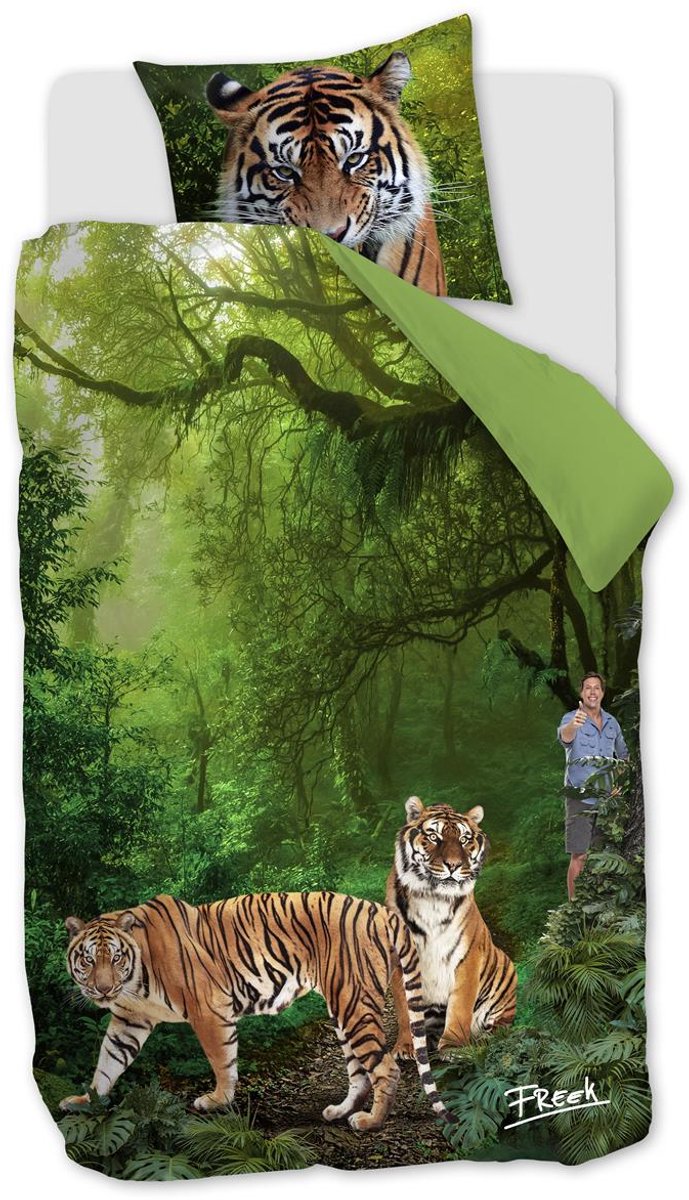 Copripiumino Freek Spark Toothy Tigers - singolo - 140x200 cm - verde