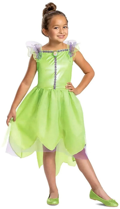 Disfraz disney - tinker bell, vestido tinker bell clasico, talla s (5 - 6 años), niña