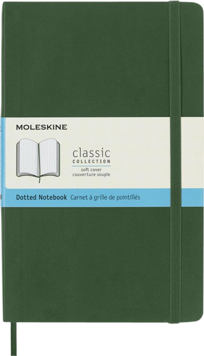 Moleskine classic notitieboek - large - softcover - gestippeld - mirte groen