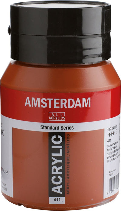 Pintura acrílica serie estándar Amsterdam bote 500 ml siena tostado 411