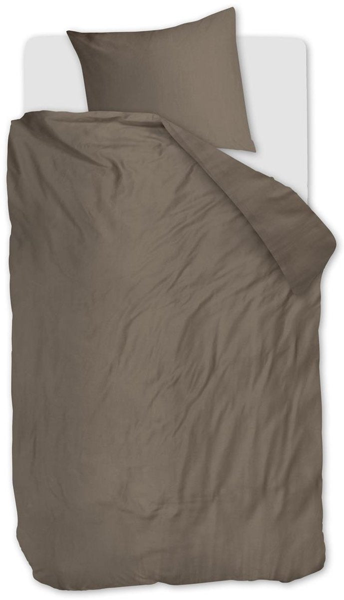 Funda nórdica con cambio de ropa de cama - liso - individual - 140x200 220 - taupe