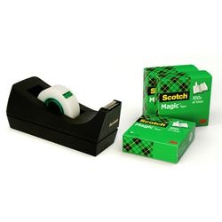 Dispenser nastro c38 scotch nero + 4 rotoli