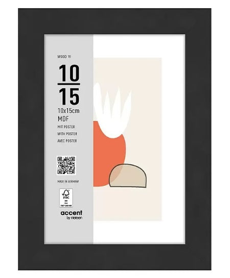 Nielsen design cornice portafoto nielsen 3211201 legno 19 nero 10x15 cm