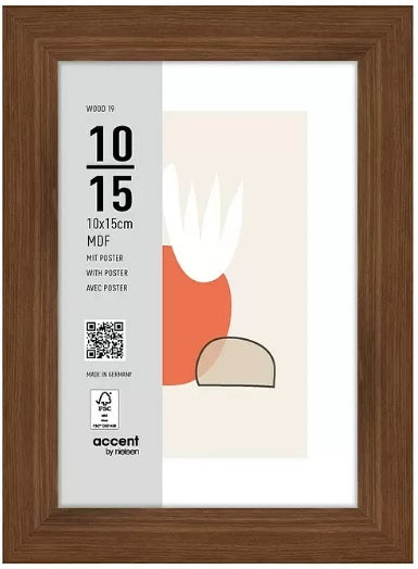 Nielsen design cornice portafoto nielsen 3211205 legno 19 noce 10x15 cm