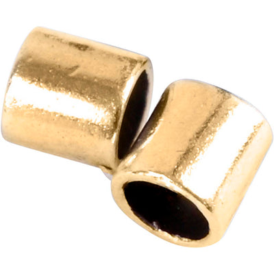 Tubo per crimpare perline Creativ Company, misura 2x2 mm, misura del foro 1,4 mm, placcato oro, 80 pezzi 1 scatola