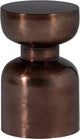 Mesa auxiliar de madera frita - metal - bronce - 47x30x30