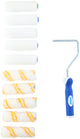Kinzo verfrollerset 11-delig - verfroller set met 5 schuimrollers en 5 lakrollers - verfroller 11 cm met rollerbeugel - mini verfroller
