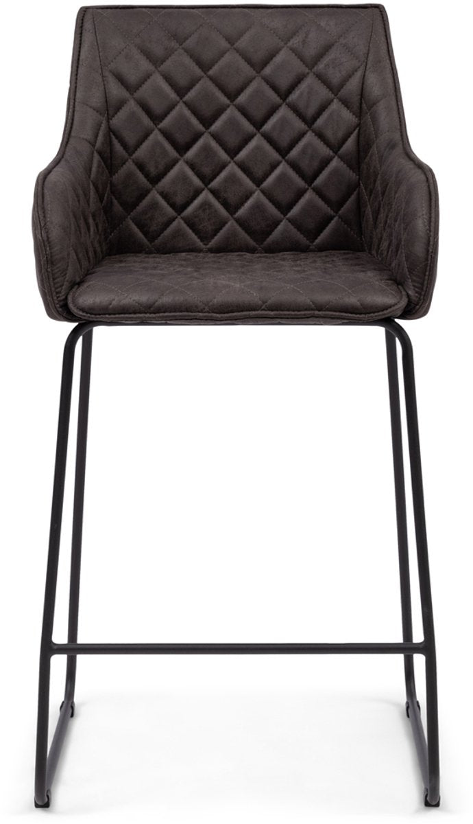 Riviera maison barkruk met rugleuning - frisco drive counter stool - bruin