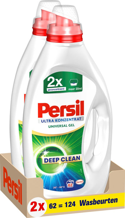 Persil ultra concentrated universal detergent | 2 x 62 washes | 124 washes | value packaging