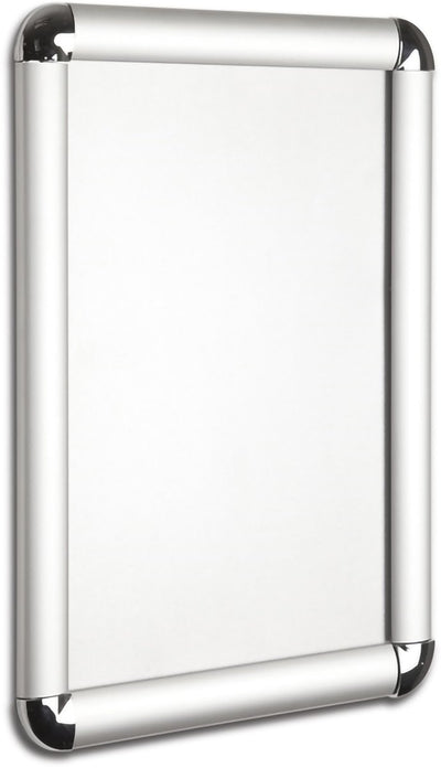 Cornice a clic Seco - misura A4 - argento 25 mm - cornice per foto con angoli arrotondati - se-rounda4
