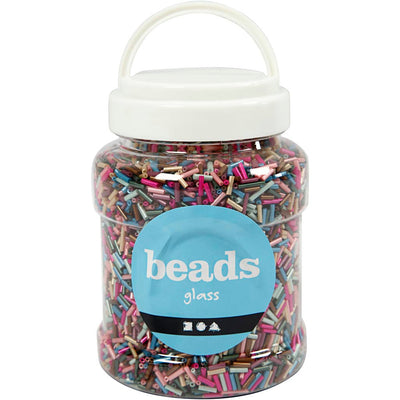 Mix di perline Creativ company, l: 6 mm, d 1,5-2 mm, misura buco 1 mm, colori metallizzati, 520 gr 1 scatola