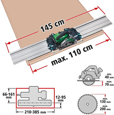 Wolfcraft Wolfcraft Guide Rail per cerchio a mano sega FKS 145