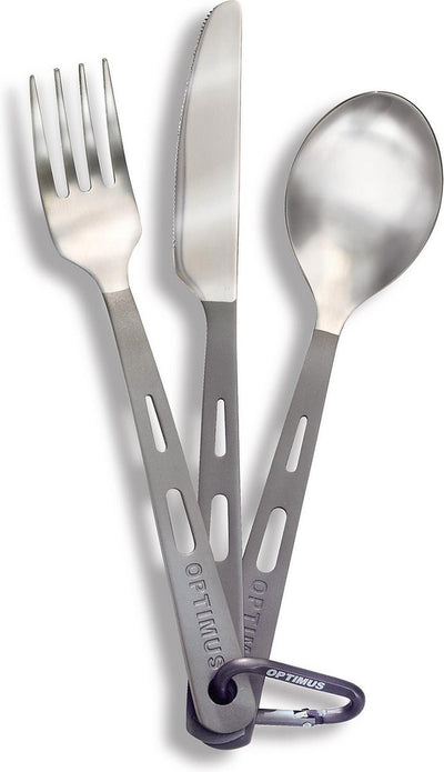 Optimus en optimus titanium 3 piece cutlery set - camping cutlery - titanium