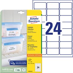 Etichette Avery zweckform Avery freezer ft 63,5 x 33,9 mm (l x a), bianco, scatola da 600 etichette