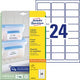 Etichette Avery zweckform Avery freezer ft 63,5 x 33,9 mm (l x a), bianco, scatola da 600 etichette