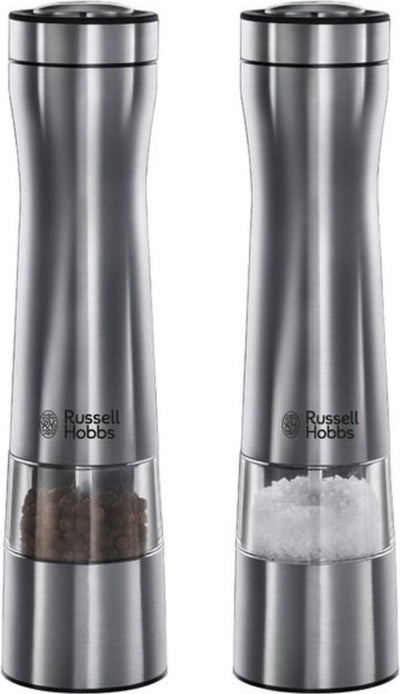Russell hobbs peper- zoutmolen set elektrisch - 23 cm - rvs