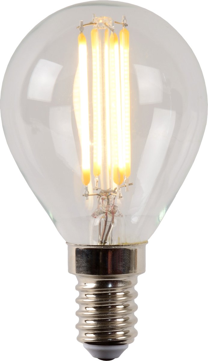 Lucide p45 - filament lamp - ø 4,5 cm - led dimbaar - e14 - 1x4w 2700k - transparant