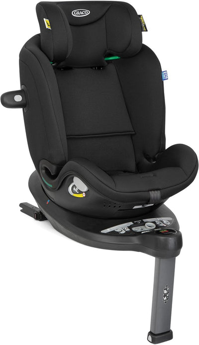 Graco turn2me grow i-size r129 - midnight - 360º rotatable car seat backwards and forwards - from 40 to 125 cm (from birth to approx. 7 years)