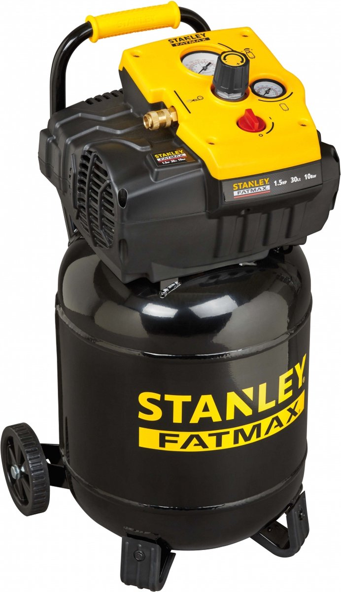 Compresor Stanley tab 200 10 30vw fm - compresor de aire 10bar - 30l - 180l min - sin aceite - con asa y ruedas - negro
