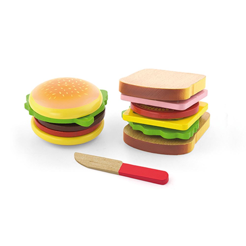 Viga nuovi giocattoli classici giocattoli - cibo e bevande giocattolo - set di panini e hamburger