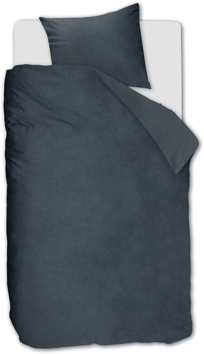 Ambiante velvety dekbedovertrek - eenpersoons - 140 x 200 220 cm - blauw