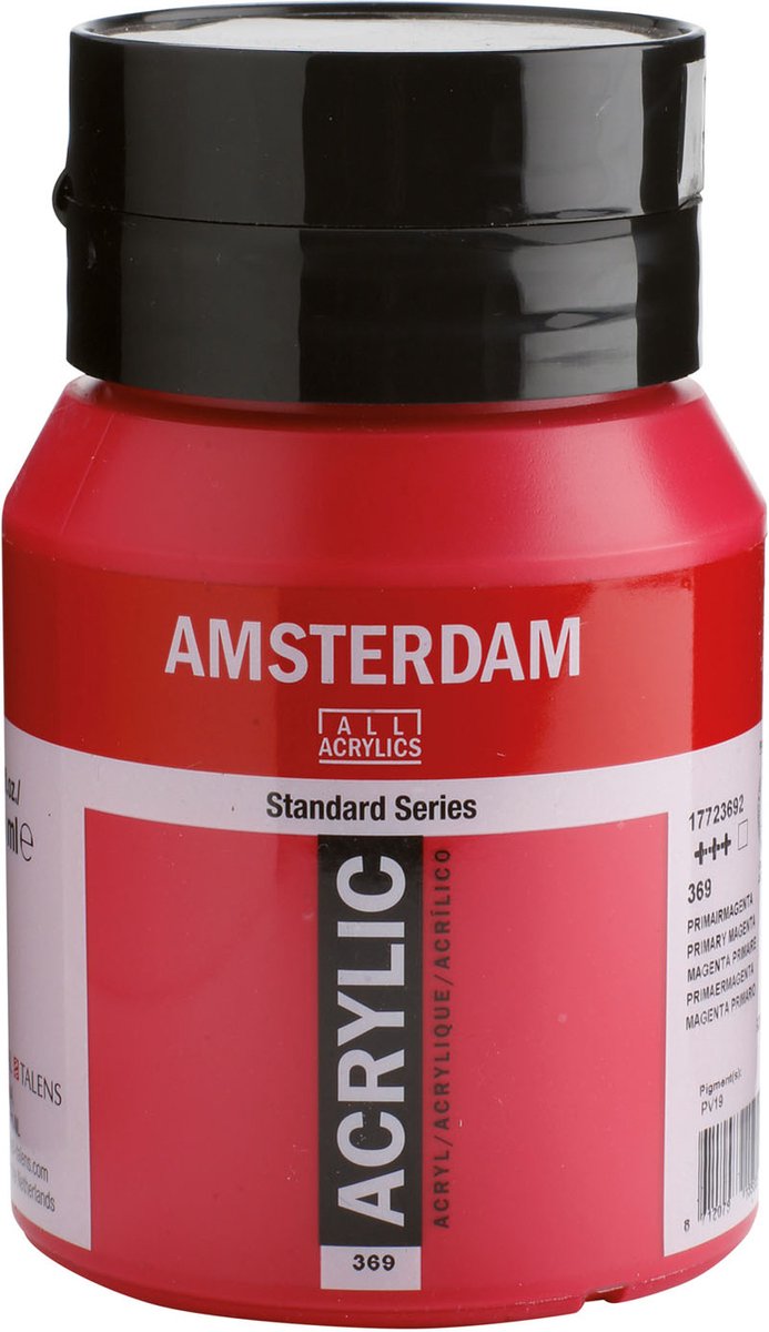 Pintura acrílica serie estándar Amsterdam bote 500 ml magenta primario 369