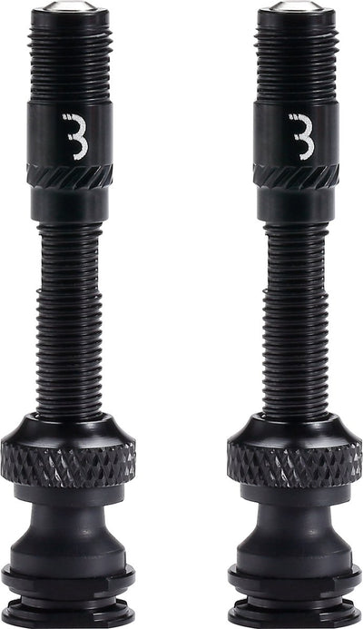 Bbb cycling corecap al valve - tubeless valve set - 300% more airflow - universal pump compatibility - aluminum - 40mm - 2 pieces - black - bti-166