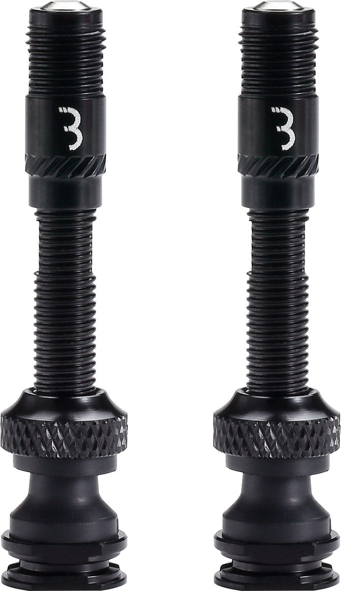 Válvula corecap al de ciclismo bbb - juego de válvulas sin cámara - 300% más flujo de aire - compatibilidad de bomba universal - aluminio - 40 mm - 2 piezas - negro - bti-166