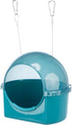 Trixie casetta da bagno rotonda blu - vasca per uccelli con ganci di sicurezza - 20x17,5x20 cm