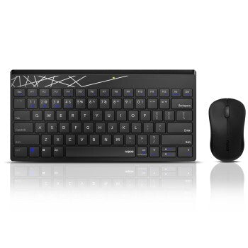 Combo inalámbrico Rapoo Conjunto de toonboard y mouse multimodo 8000m Black Qwerty US