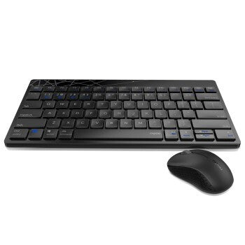 Combo inalámbrico Rapoo Conjunto de toonboard y mouse multimodo 8000m Black Qwerty US