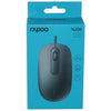 Ratón rapoo con cable negro n200