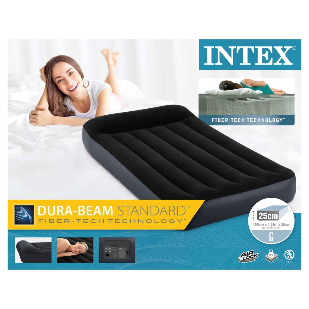 Intex 64146 REST de almohada Twin Airbed + Bomba 99x191x25 cm Negro