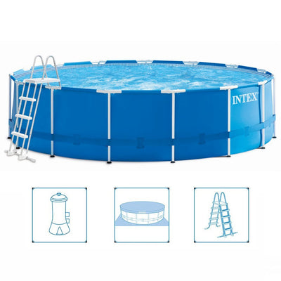 Piscina Intex 28242gn struttura in metallo 457x122 cm + pompa filtro e scaletta + accessori blu
