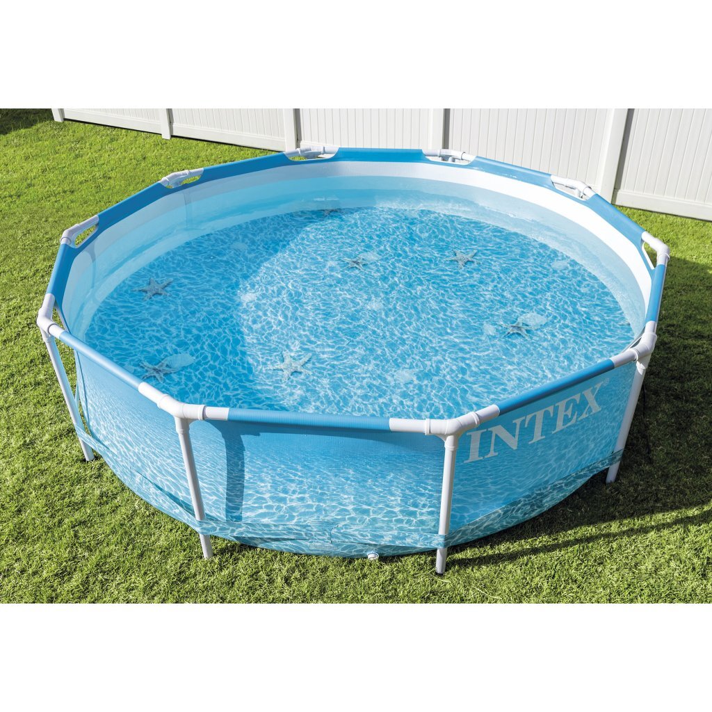 Piscina Intex 28208gn beachside struttura in metallo + pompa filtro 305x76 cm blu