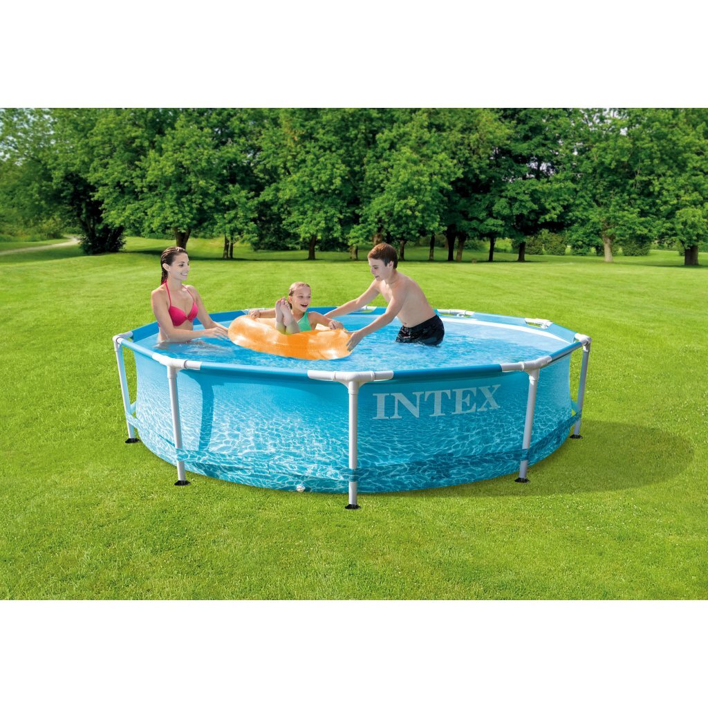 Piscina Intex 28208gn beachside struttura in metallo + pompa filtro 305x76 cm blu