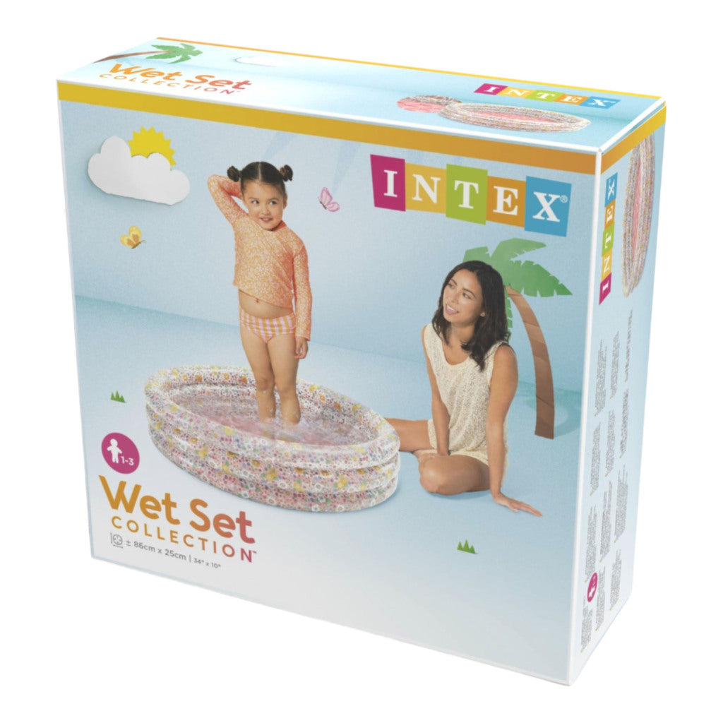 Intex set húmedo colección bañera bebé sweet flower 86x25 cm rosa