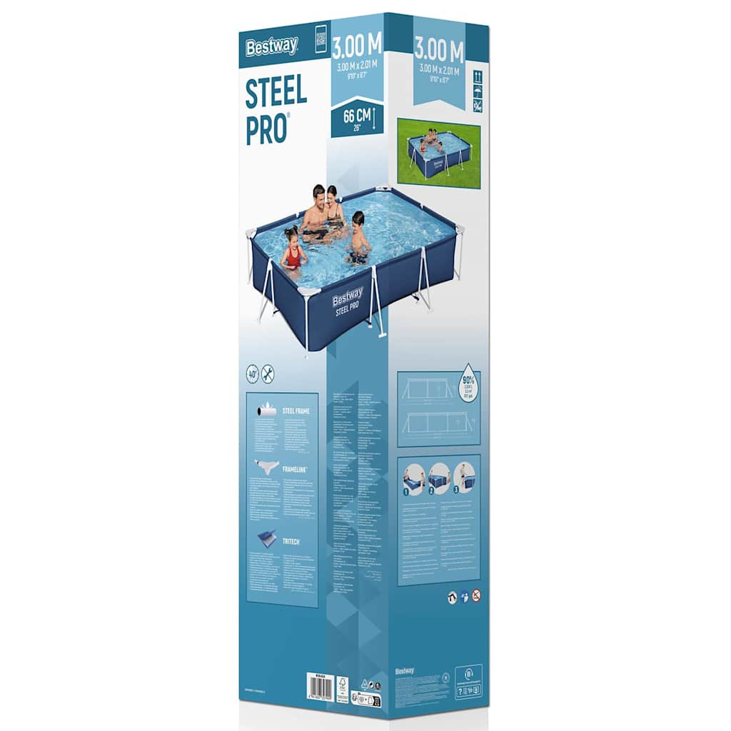 Bestway piscina in acciaio pro rettangolo 300