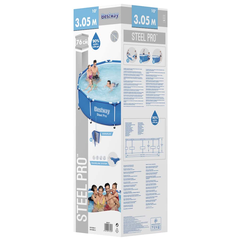 Piscina bestway acciaio 305x76 cm