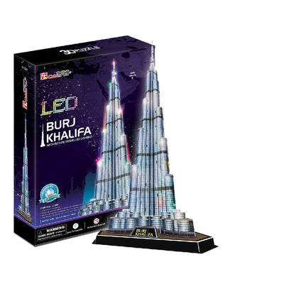 Divertimento cubico divertimento 3d puzzle Burj Khalifa con illuminazione a LED