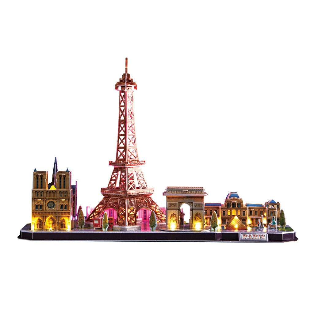 Divertimento cubico divertimento cubico divertente led 3d puzzel paris 115 pezzi