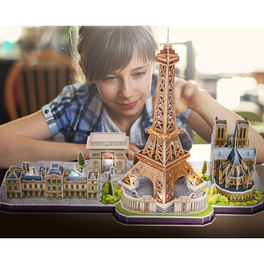 Divertimento cubico divertimento cubico divertente led 3d puzzel paris 115 pezzi